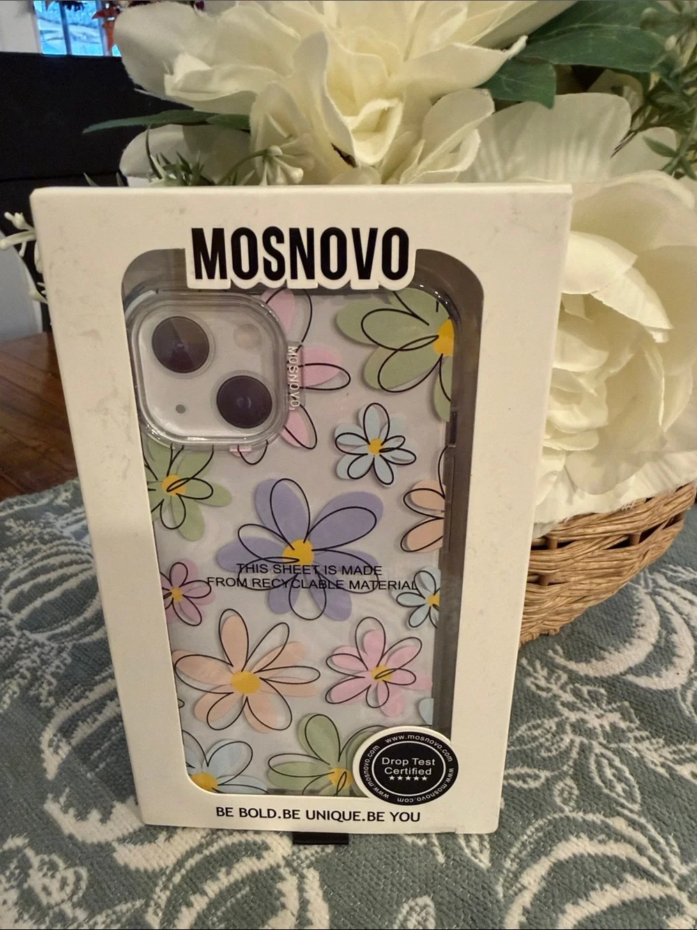 Floral Clear Phone Case for iPhone - Pastel Multicolor